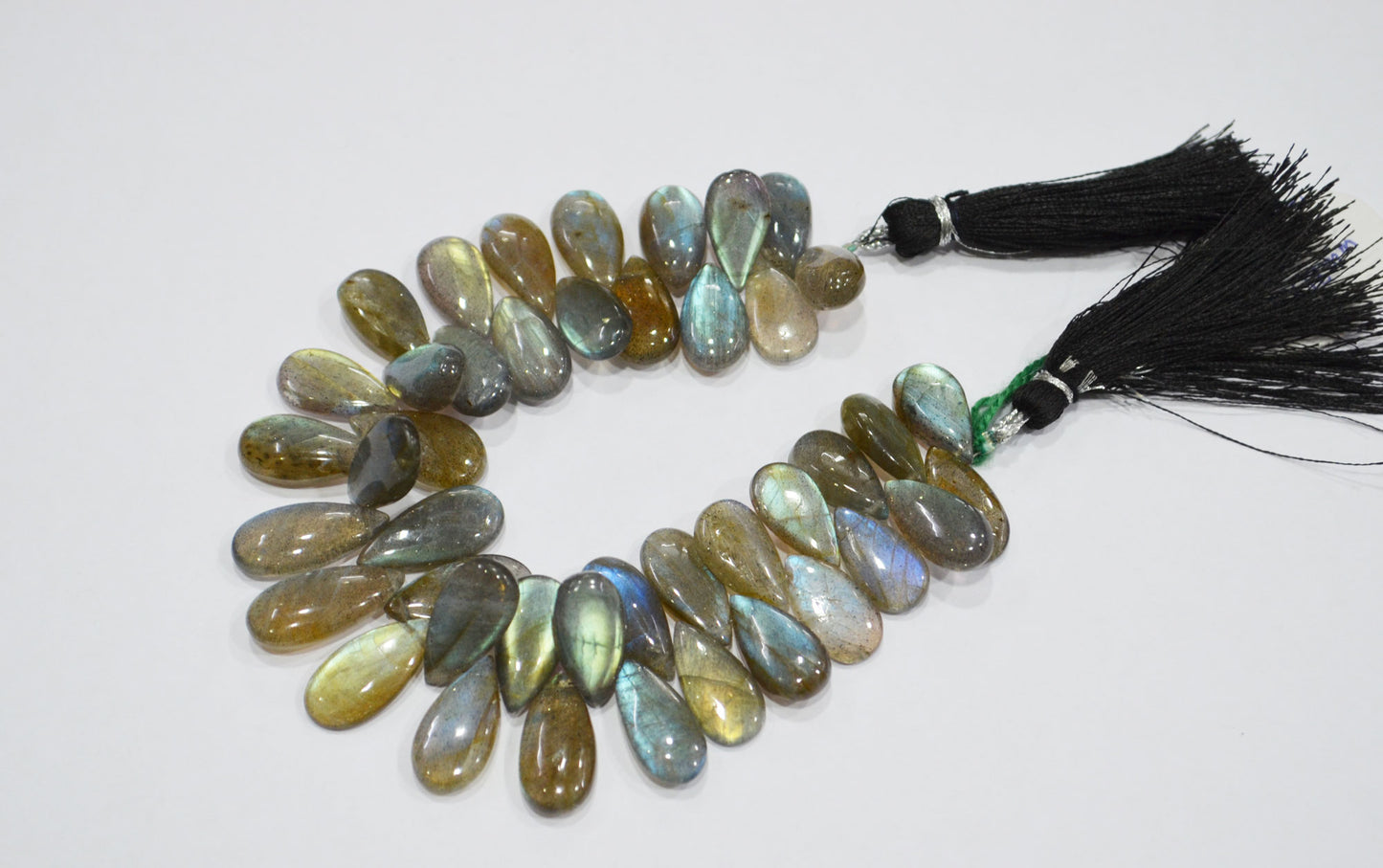 Labradorite Smooth Pear Shape Beads , 7 Inches , 8.50x15 - 9x18 mm , 32530