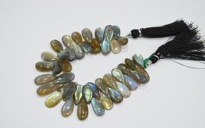 Labradorite Smooth Pear Shape Beads , 7 Inches , 8.50x15 - 9x18 mm , 32530
