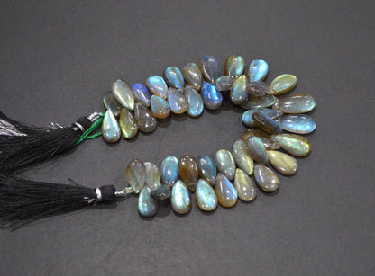 Labradorite Smooth Pear Shape Beads , 7 Inches , 8.50x15 - 9x18 mm , 32530