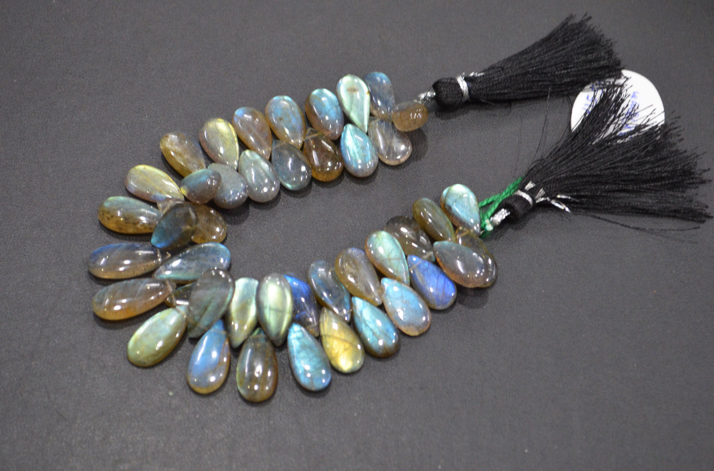 Labradorite Smooth Pear Shape Beads , 7 Inches , 8.50x15 - 9x18 mm , 32530