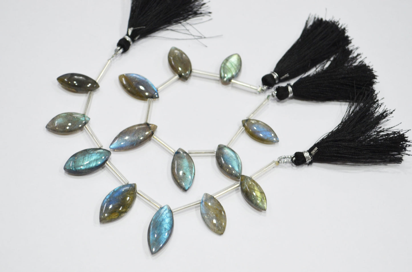 Labradorite Smooth Marquise Shape Beads , 7 Pieces In A Strand , 8.50x19 - 11x22 mm , 32535