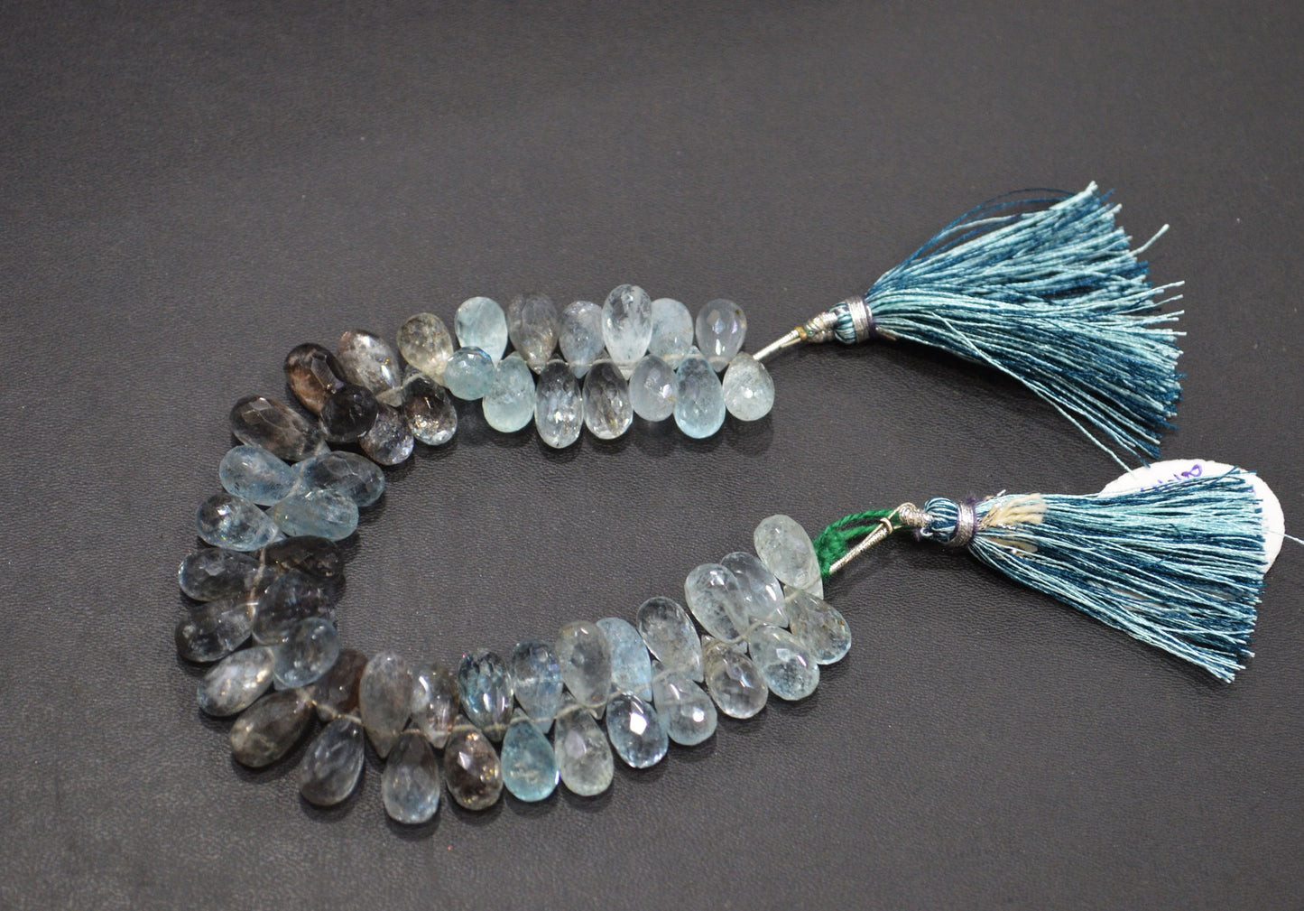 Natural Moss Aquamarine Tear Drops Shape Beads , Sold By Strand , 6.50x11 - 6.50x14 mm , 7" , 32539