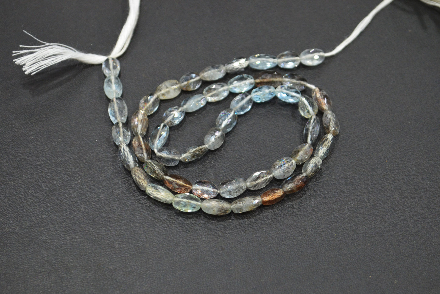 Natural Moss Aquamarine Oval Shape Beads , Sold By Strand , 5.50x6 - 6x9 mm , 16" , 32542