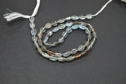 Natural Moss Aquamarine Oval Shape Beads , Sold By Strand , 5.50x6 - 6x9 mm , 16" , 32542