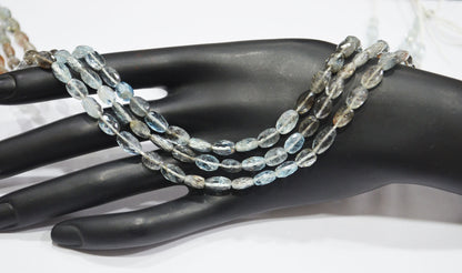 Natural Moss Aquamarine Oval Shape Beads , Sold By Strand , 5.50x6 - 6x9 mm , 16" , 32542