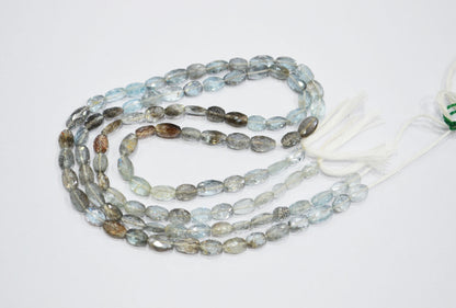 Natural Moss Aquamarine Oval Shape Beads , Sold By Strand , 5.50x6 - 6x9 mm , 16" , 32542
