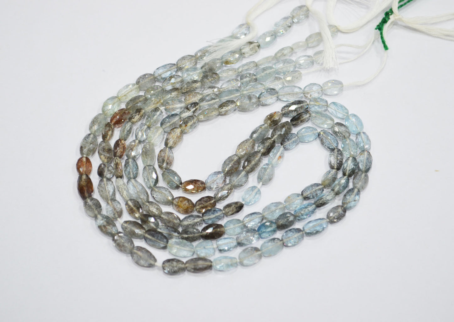 Natural Moss Aquamarine Oval Shape Beads , Sold By Strand , 5.50x6 - 6x9 mm , 16" , 32542