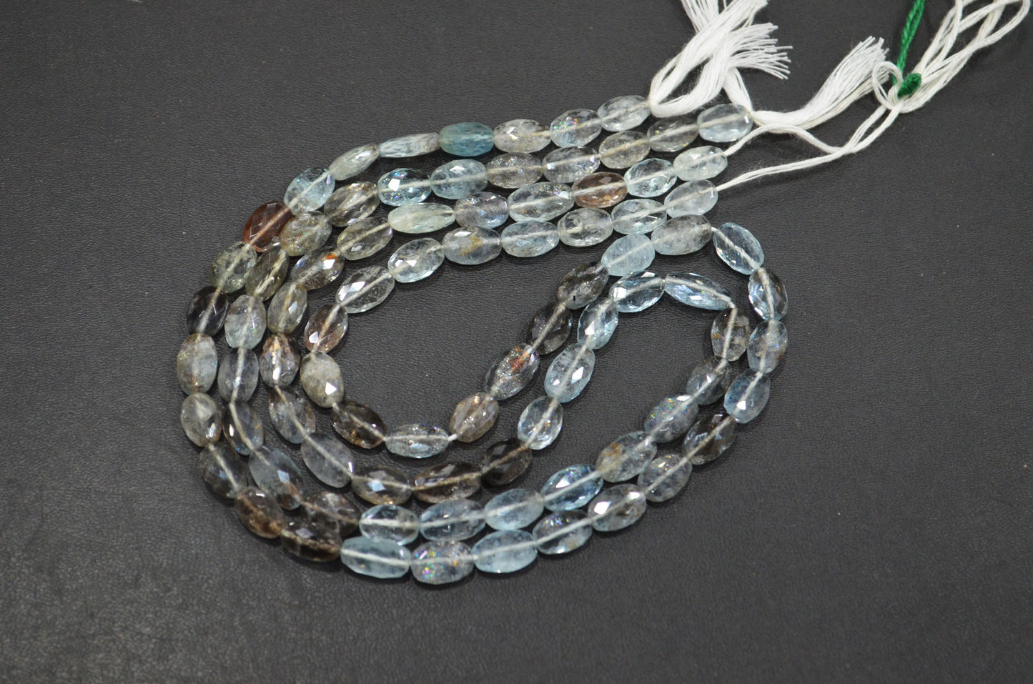 Natural Moss Aquamarine Oval Shape Beads , Sold By Strand , 6.50x9 - 6.50x11.50 mm , 16.50" , 32543