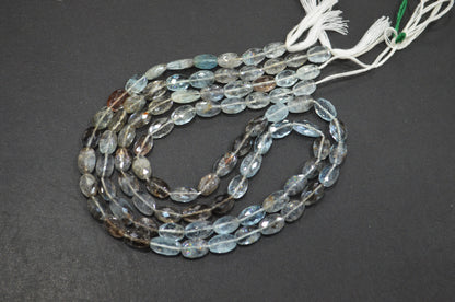 Natural Moss Aquamarine Oval Shape Beads , Sold By Strand , 6.50x9 - 6.50x11.50 mm , 16.50" , 32543