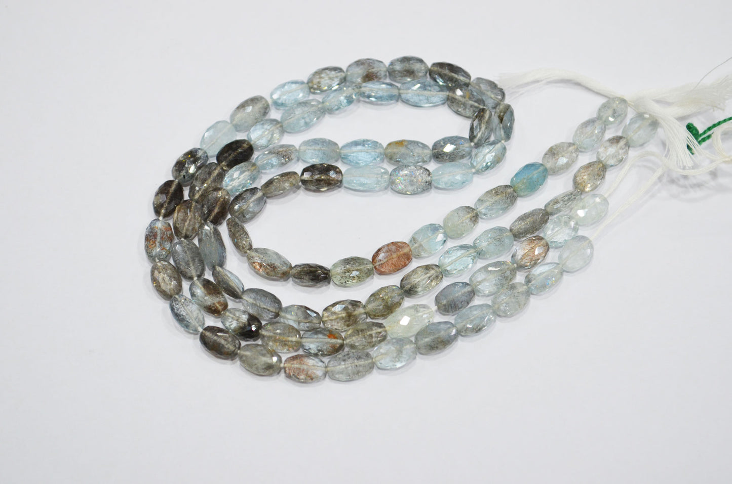 Natural Moss Aquamarine Oval Shape Beads , Sold By Strand , 6.50x9 - 6.50x11.50 mm , 16.50" , 32543