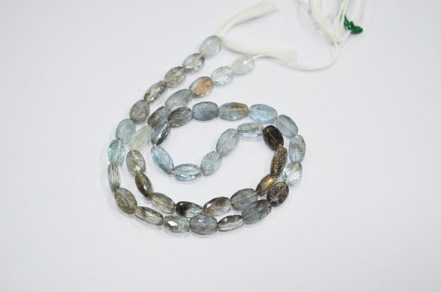 Natural Moss Aquamarine Oval Shape Beads , Sold By Strand , 6.50x9 - 6.50x11.50 mm , 16.50" , 32543