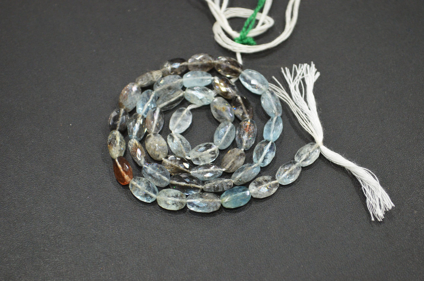 Natural Moss Aquamarine Oval Shape Beads , Sold By Strand , 6.50x9 - 6.50x11.50 mm , 16.50" , 32543