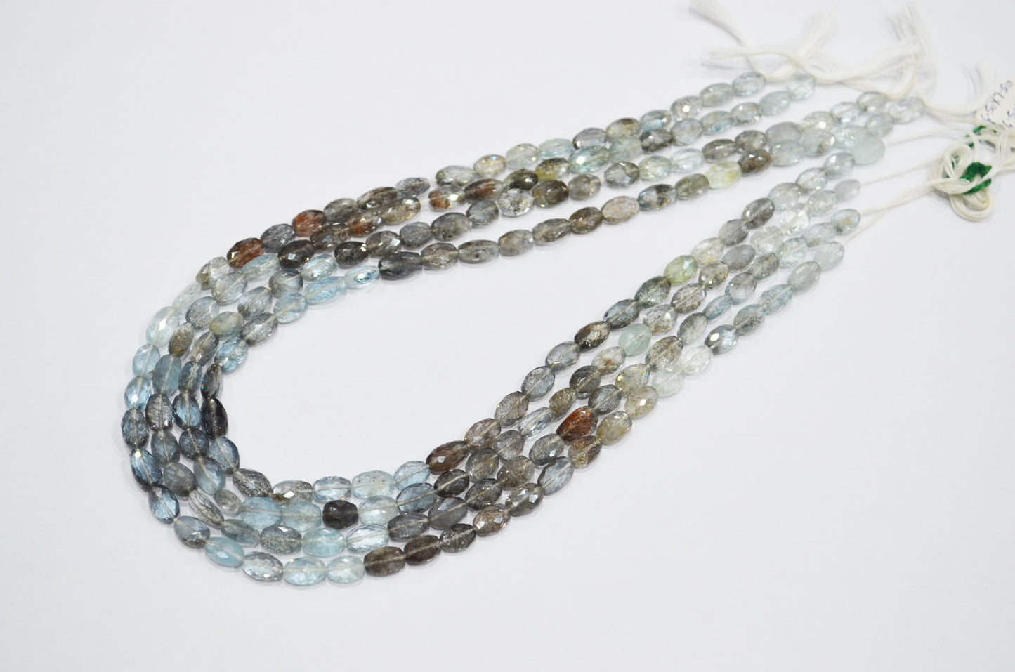 Natural Moss Aquamarine Oval Shape Beads , Sold By Strand , 6.50x7.50 - 6.50x10 mm , 16.50" , 32545