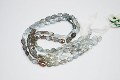 Natural Moss Aquamarine Oval Shape Beads , Sold By Strand , 6.50x7.50 - 6.50x10 mm , 16.50" , 32545