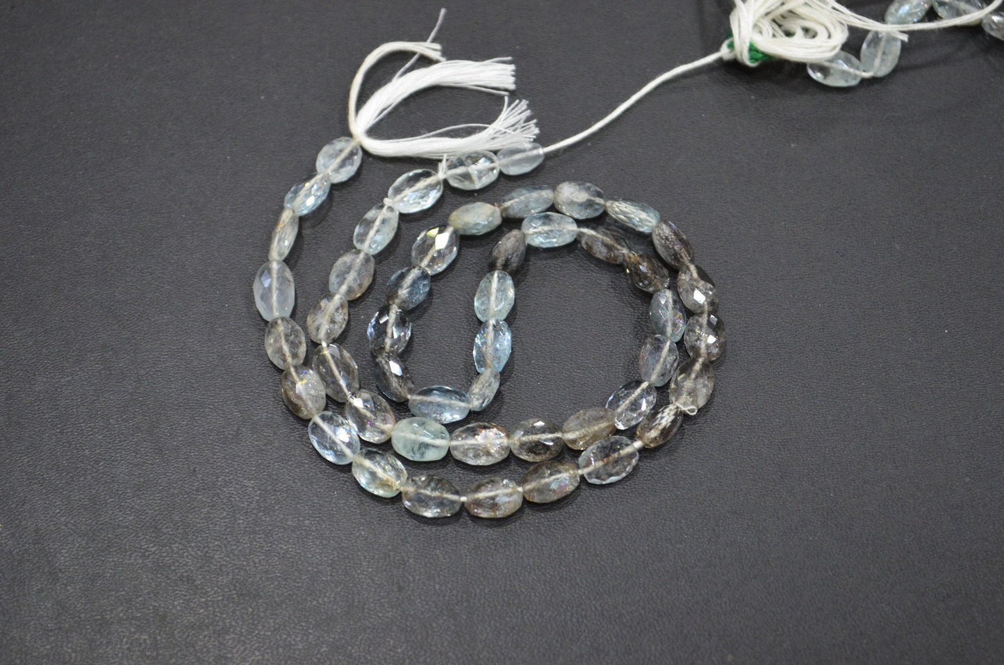 Natural Moss Aquamarine Oval Shape Beads , Sold By Strand , 6.50x7.50 - 6.50x10 mm , 16.50" , 32545
