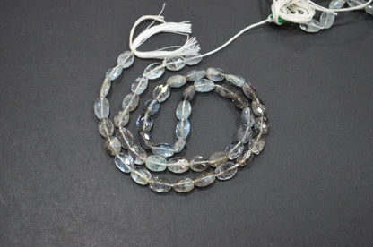 Natural Moss Aquamarine Oval Shape Beads , Sold By Strand , 6.50x7.50 - 6.50x10 mm , 16.50" , 32545