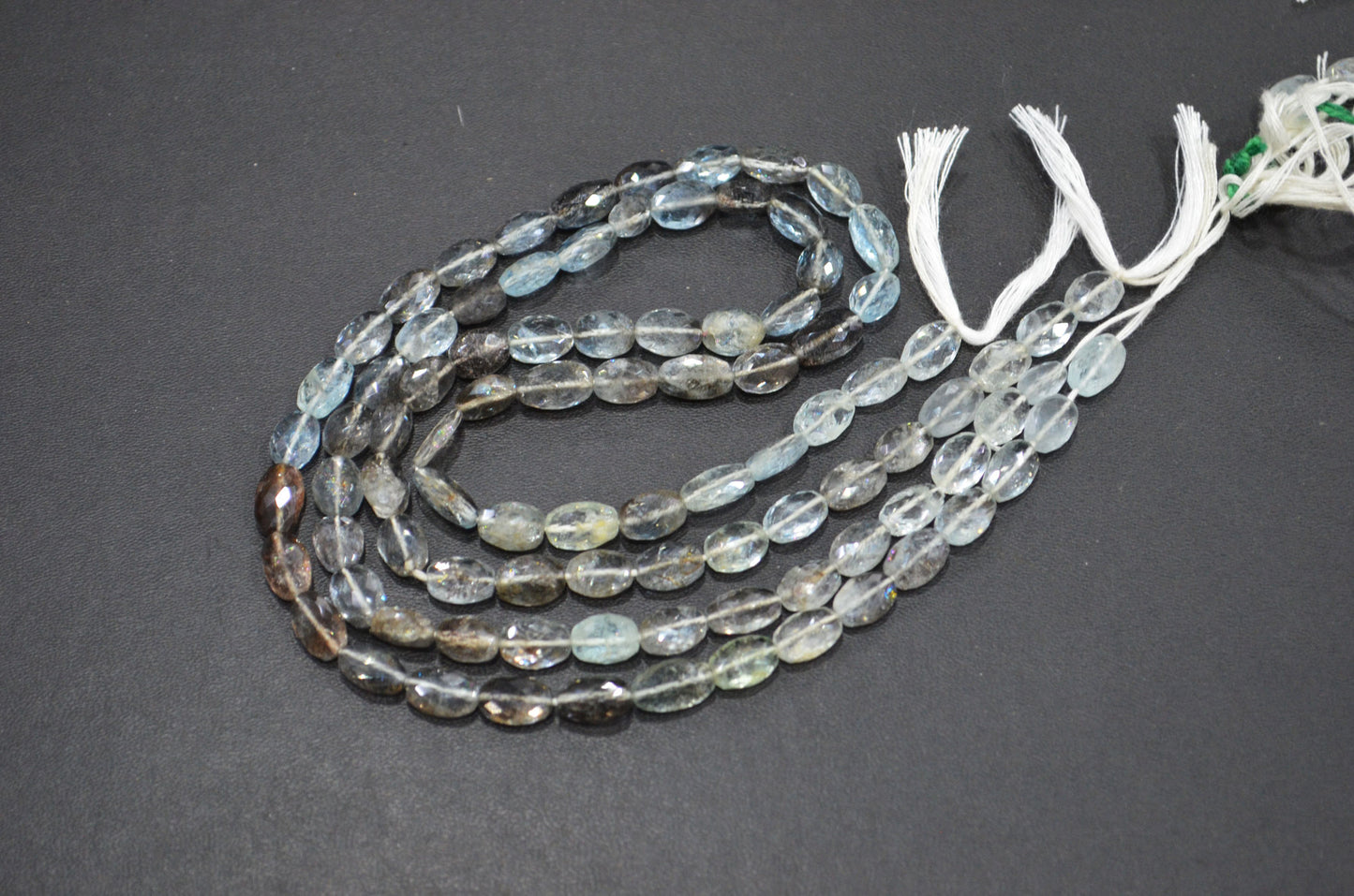 Natural Moss Aquamarine Oval Shape Beads , Sold By Strand , 6.50x7.50 - 6.50x10 mm , 16.50" , 32545