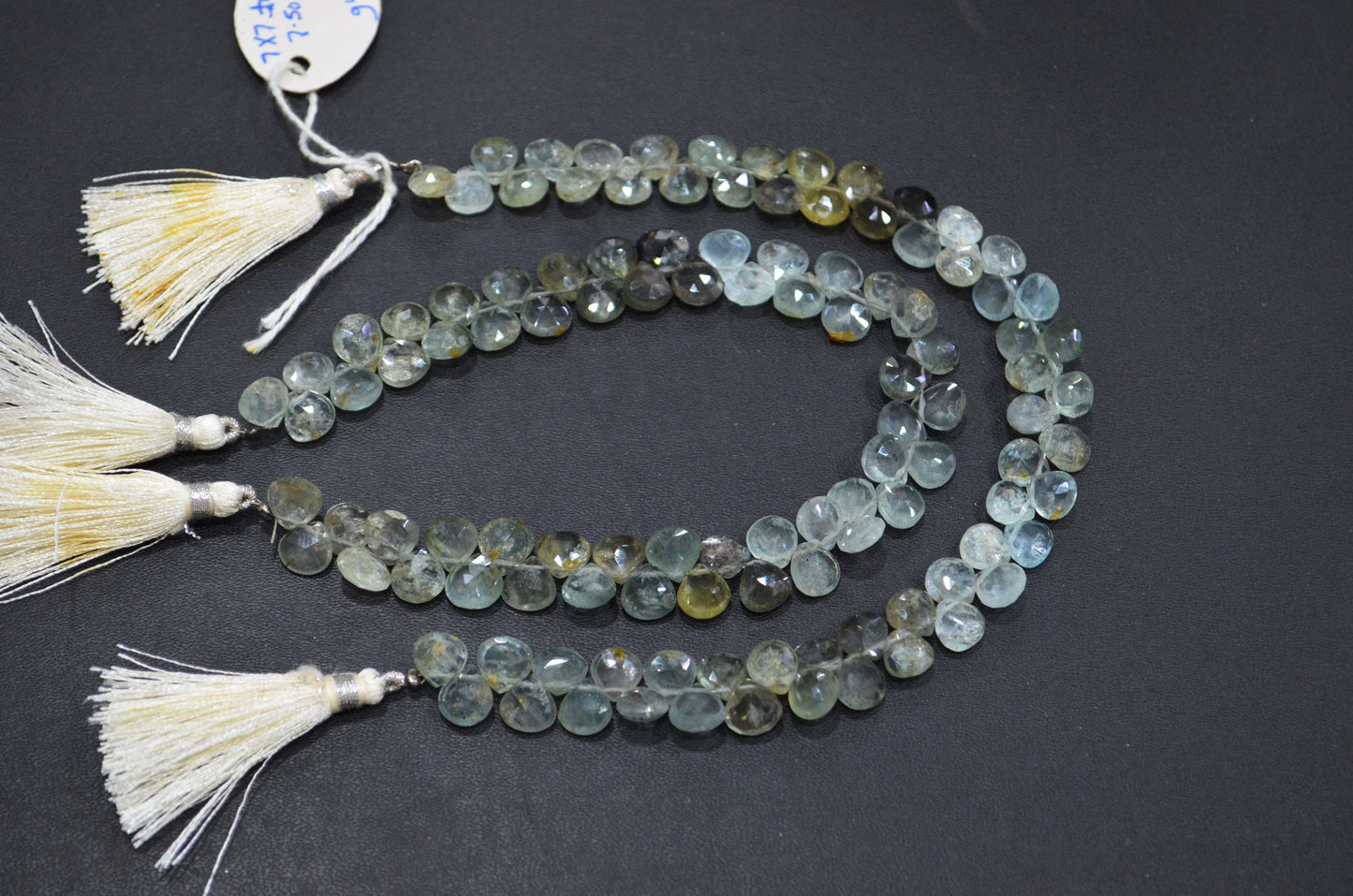 Natural Moss Aquamarine Heart Shape Beads , Sold By Strand , 7x7 - 7.50x7.50 mm , 9" , 32557