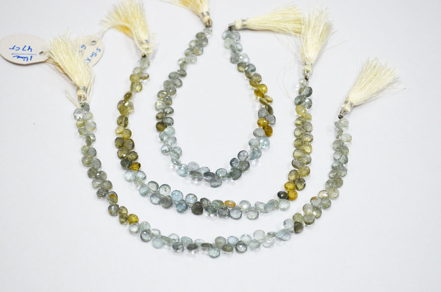 Natural Moss Aquamarine Heart Shape Beads , Sold By Strand , 5x5 - 6x6 mm , 9" , 32559