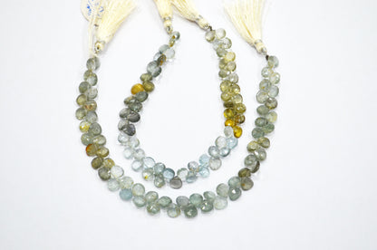 Natural Moss Aquamarine Heart Shape Beads , Sold By Strand , 6x6 - 7x7 mm , 9" , 32560