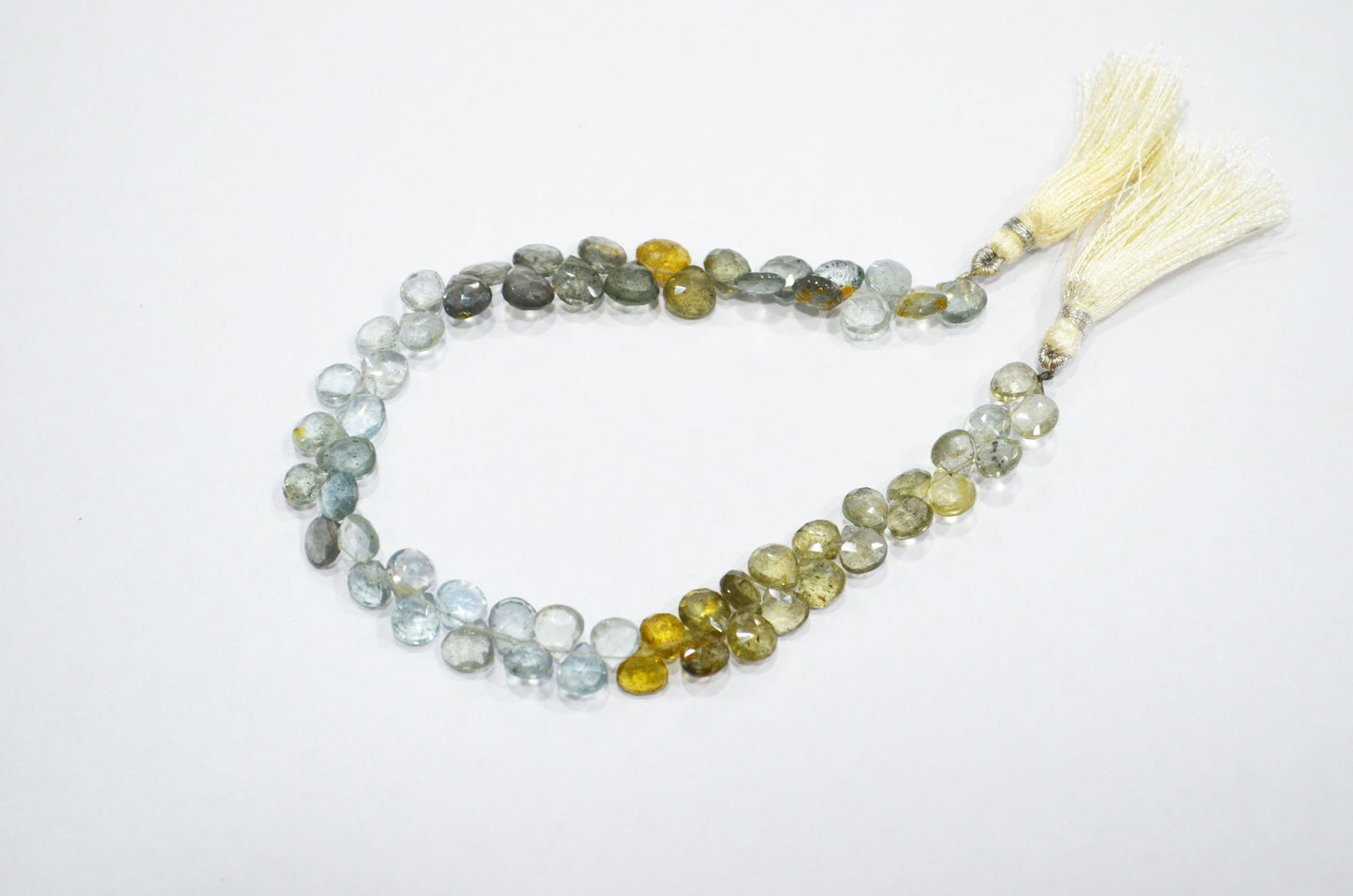 Natural Moss Aquamarine Heart Shape Beads , Sold By Strand , 6x6 - 7x7 mm , 9" , 32560