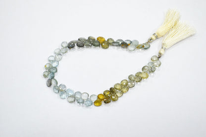 Natural Moss Aquamarine Heart Shape Beads , Sold By Strand , 6x6 - 7x7 mm , 9" , 32560