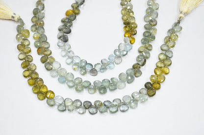 Natural Moss Aquamarine Heart Shape Beads , Sold By Strand , 6x6 - 7x7 mm , 9" , 32560