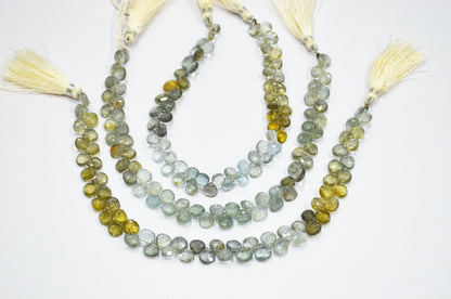 Natural Moss Aquamarine Heart Shape Beads , Sold By Strand , 6x6 - 7x7 mm , 9" , 32560