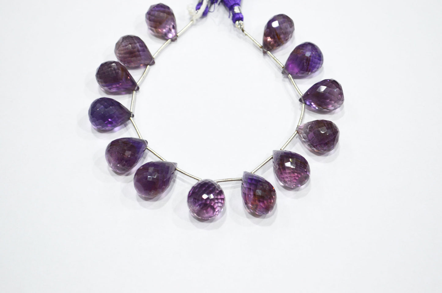 13 Pieces In A Strand Natural Amethyst Tear Drops Shape Beads , Sold By Strand , 12x17 - 14x18 mm , 7" , 32564