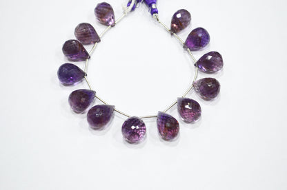 13 Pieces In A Strand Natural Amethyst Tear Drops Shape Beads , Sold By Strand , 12x17 - 14x18 mm , 7" , 32564