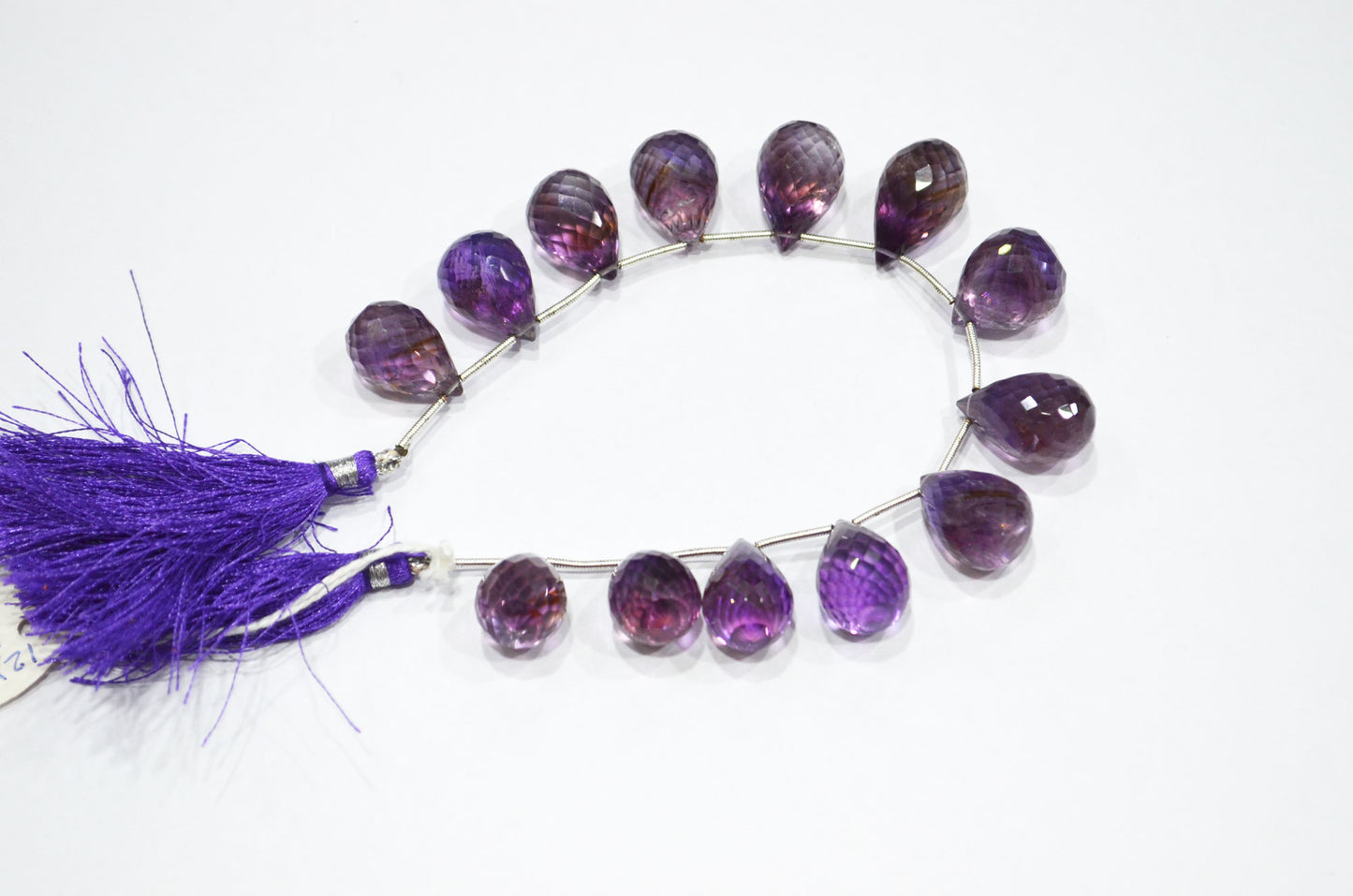 13 Pieces In A Strand Natural Amethyst Tear Drops Shape Beads , Sold By Strand , 12x17 - 14x18 mm , 7" , 32564