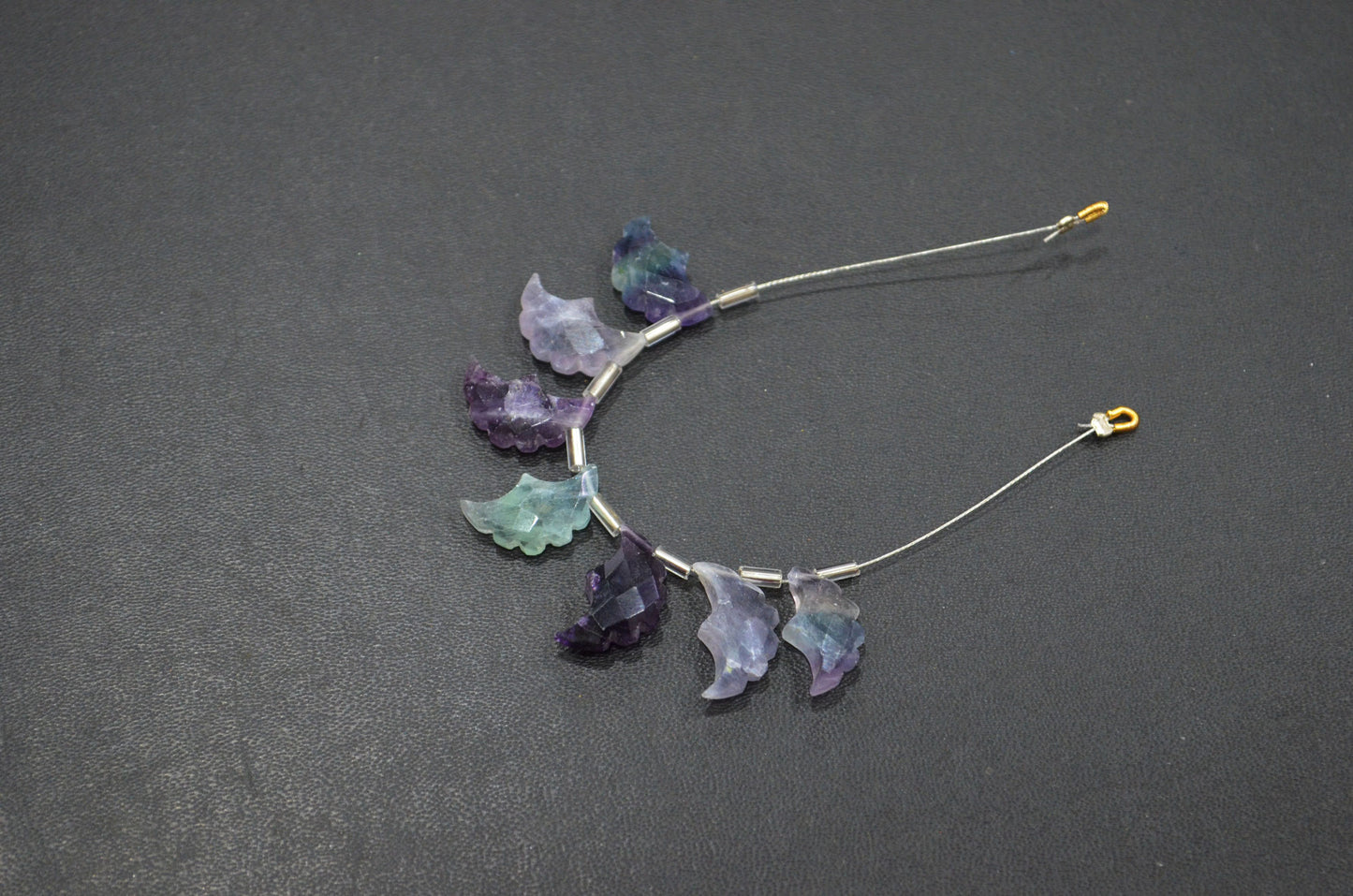 Natural Multi Fluorite Half Moon Crescent Shape Beads , Sold By Strand , 7 Pieces In A Strand , 9x15 - 10x16 mm , 32566