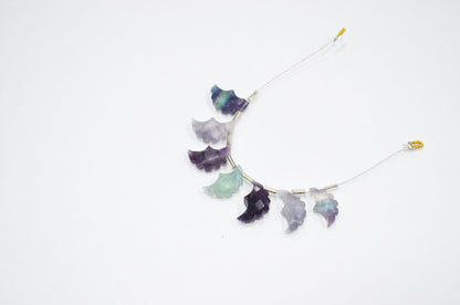 Natural Multi Fluorite Half Moon Crescent Shape Beads , Sold By Strand , 7 Pieces In A Strand , 9x15 - 10x16 mm , 32566