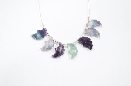 Natural Multi Fluorite Half Moon Crescent Shape Beads , Sold By Strand , 7 Pieces In A Strand , 9x15 - 10x16 mm , 32566