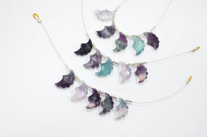 Natural Multi Fluorite Half Moon Crescent Shape Beads , Sold By Strand , 5 Pieces In A Strand , 9x15 - 10x16 mm , 32567