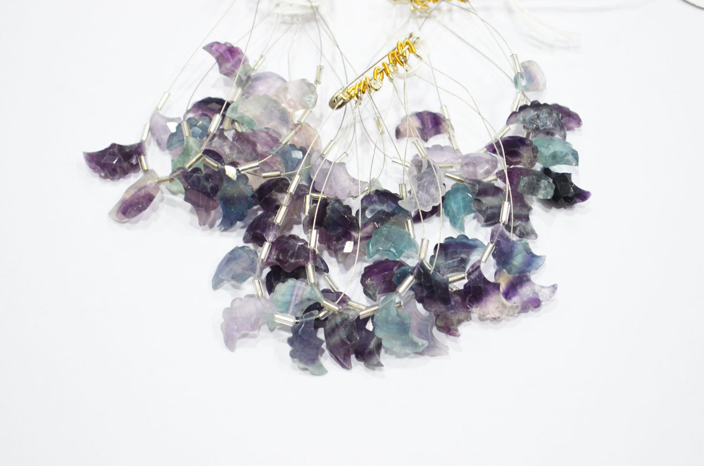 Natural Multi Fluorite Half Moon Crescent Shape Beads , Sold By Strand , 5 Pieces In A Strand , 9x15 - 10x16 mm , 32567