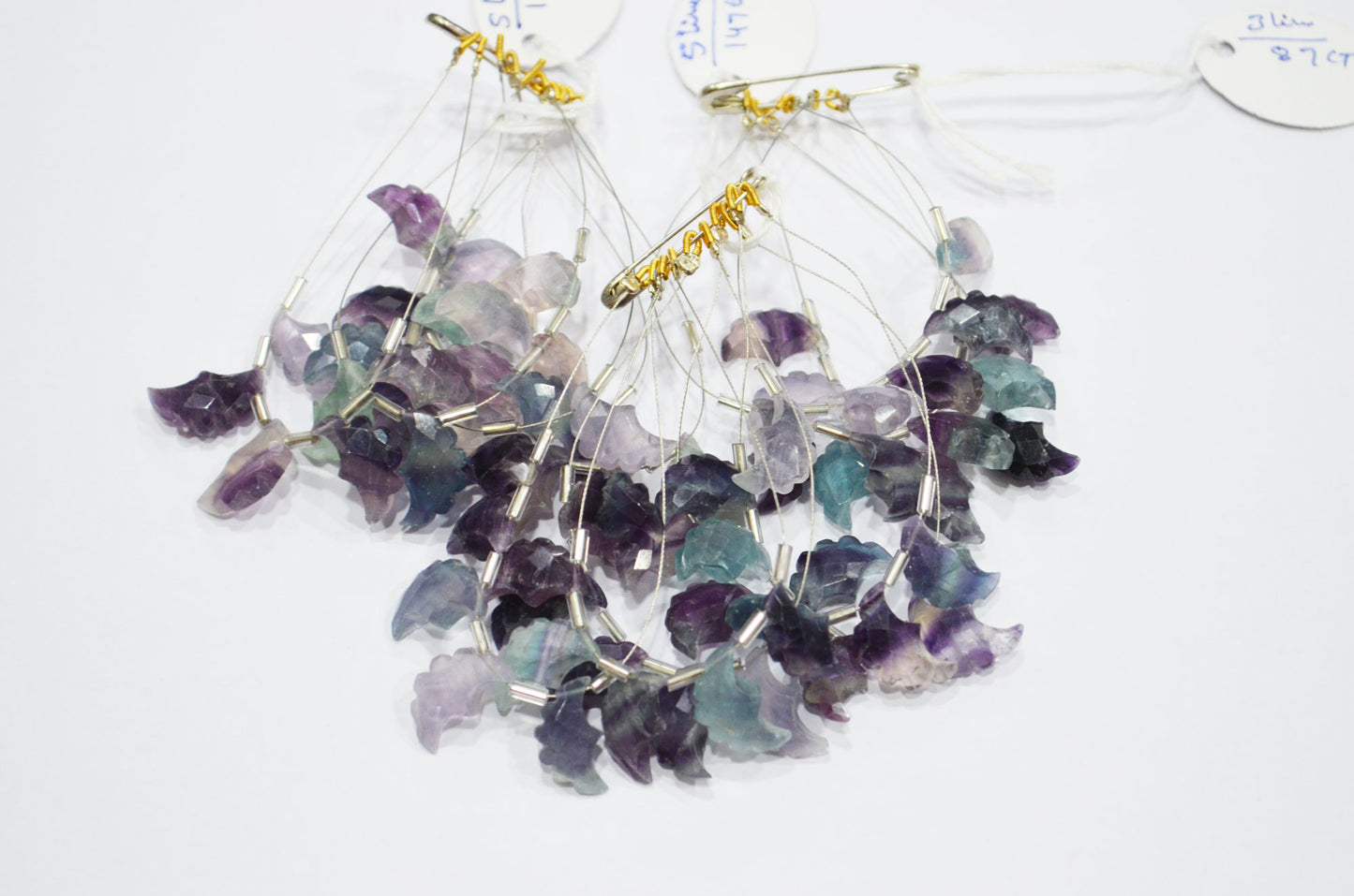 Natural Multi Fluorite Half Moon Crescent Shape Beads , Sold By Strand , 5 Pieces In A Strand , 9x15 - 10x16 mm , 32567