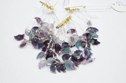 Natural Multi Fluorite Half Moon Crescent Shape Beads , Sold By Strand , 5 Pieces In A Strand , 9x15 - 10x16 mm , 32567