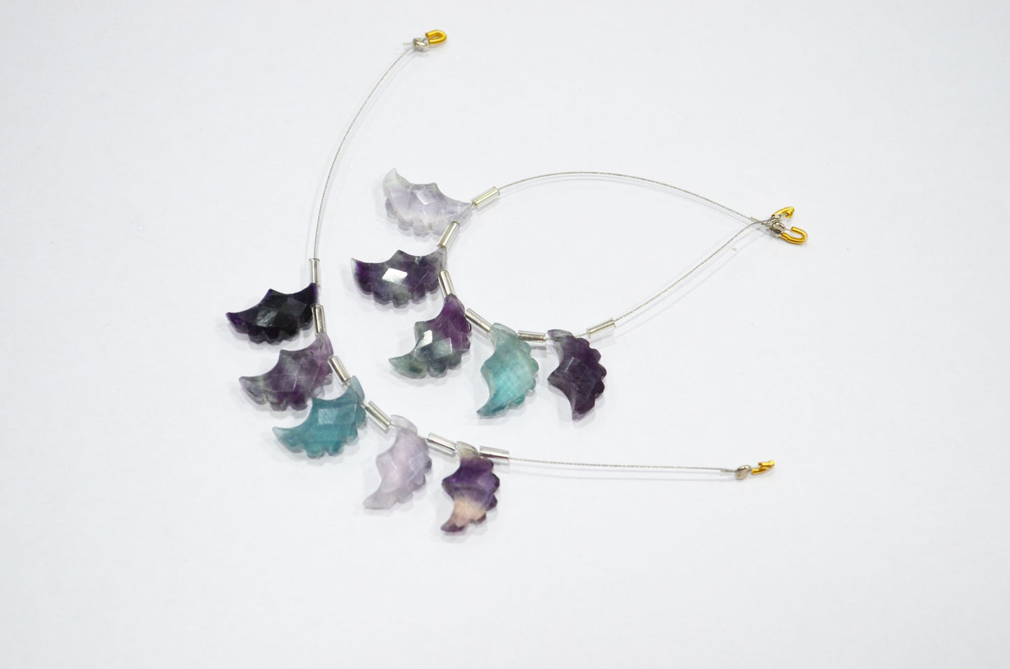 Natural Multi Fluorite Half Moon Crescent Shape Beads , Sold By Strand , 5 Pieces In A Strand , 9x15 - 10x16 mm , 32567