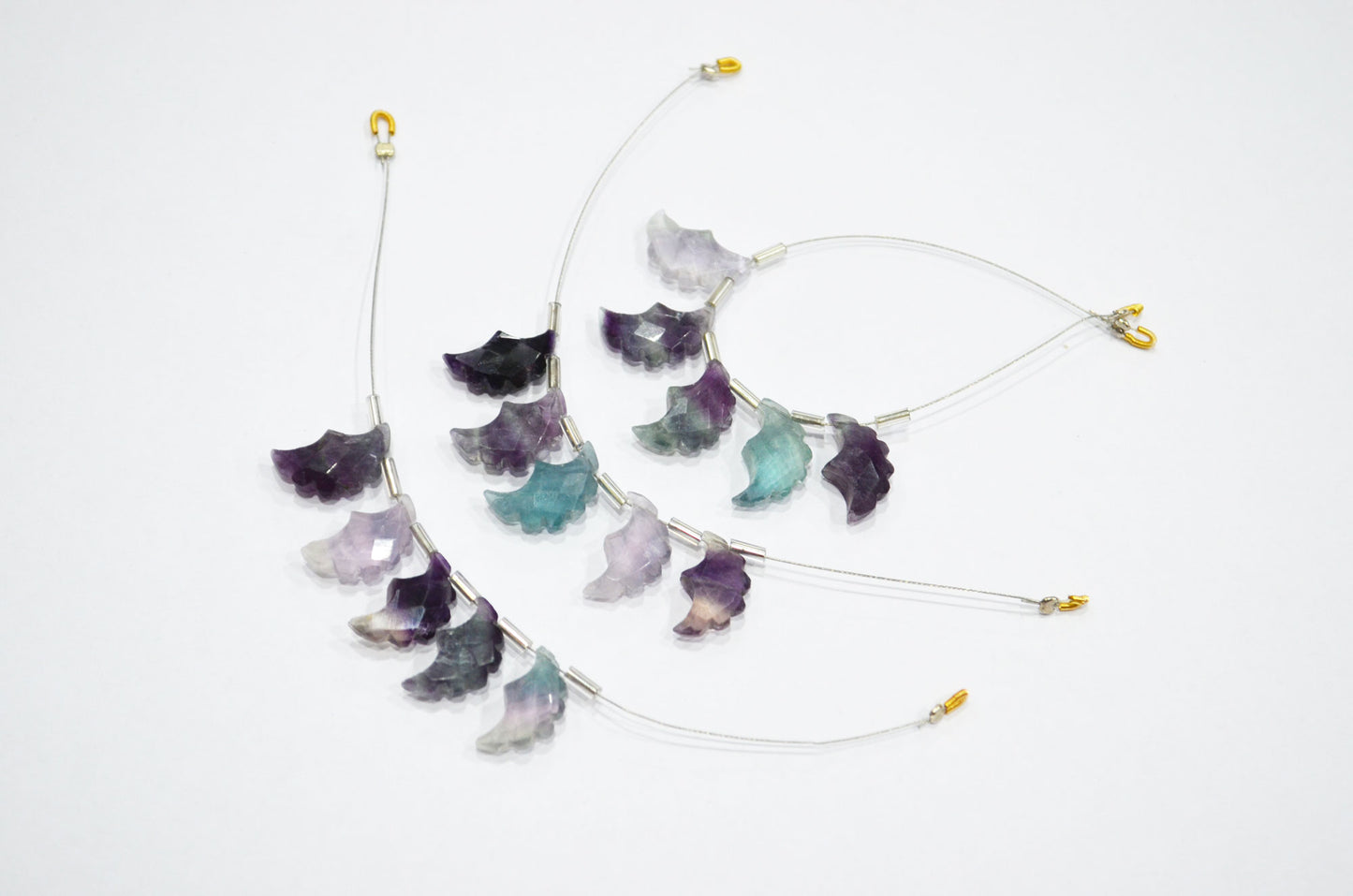Natural Multi Fluorite Half Moon Crescent Shape Beads , Sold By Strand , 5 Pieces In A Strand , 9x15 - 10x16 mm , 32567