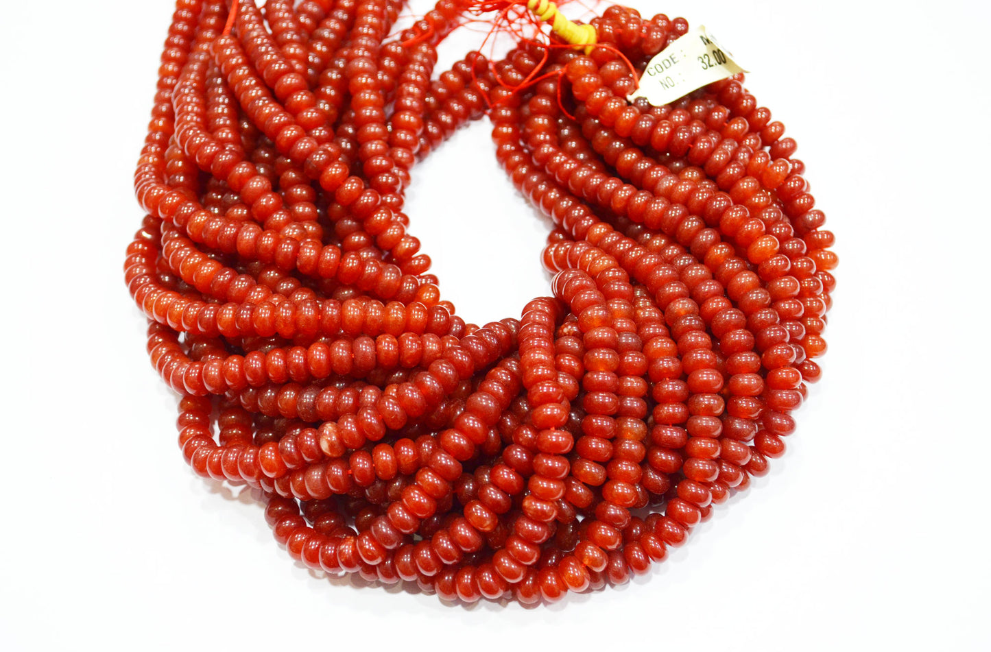 Carnelian Jade Smooth Rondelle Shape Beads , Sold By Strand , 8 mm , 15" , 32571