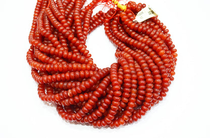 Carnelian Jade Smooth Rondelle Shape Beads , Sold By Strand , 8 mm , 15" , 32571