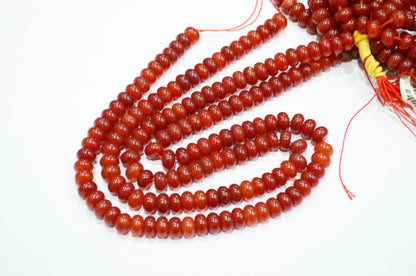 Carnelian Jade Smooth Rondelle Shape Beads , Sold By Strand , 8 mm , 15" , 32571