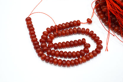 Carnelian Jade Smooth Rondelle Shape Beads , Sold By Strand , 8 mm , 15" , 32571