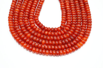 Carnelian Jade Smooth Rondelle Shape Beads , Sold By Strand , 8 mm , 15" , 32571