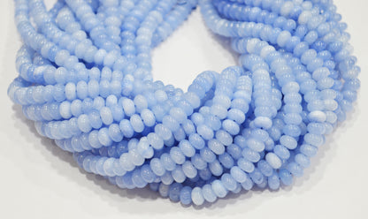 Baby Blue Jade Smooth Rondelle Shape Beads , Sold By Strand , 8 mm , 15" , 32572