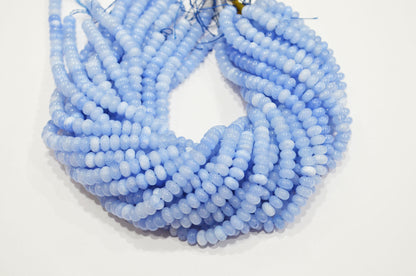 Baby Blue Jade Smooth Rondelle Shape Beads , Sold By Strand , 8 mm , 15" , 32572