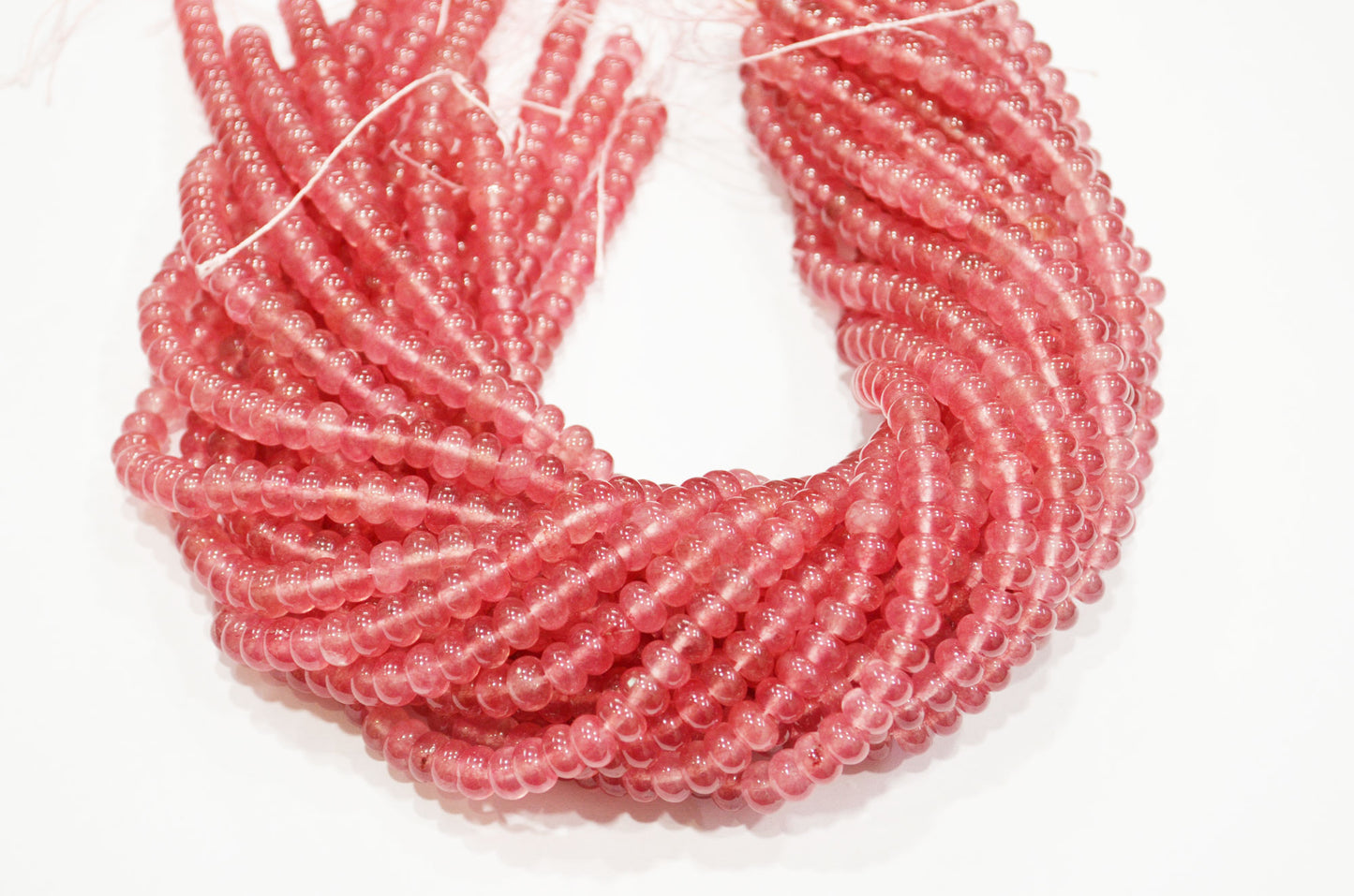 Plum Jade Smooth Rondelle Shape Beads , Sold By Strand , 8 mm , 15" , 32573