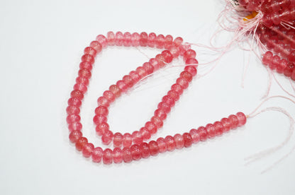 Plum Jade Smooth Rondelle Shape Beads , Sold By Strand , 8 mm , 15" , 32573