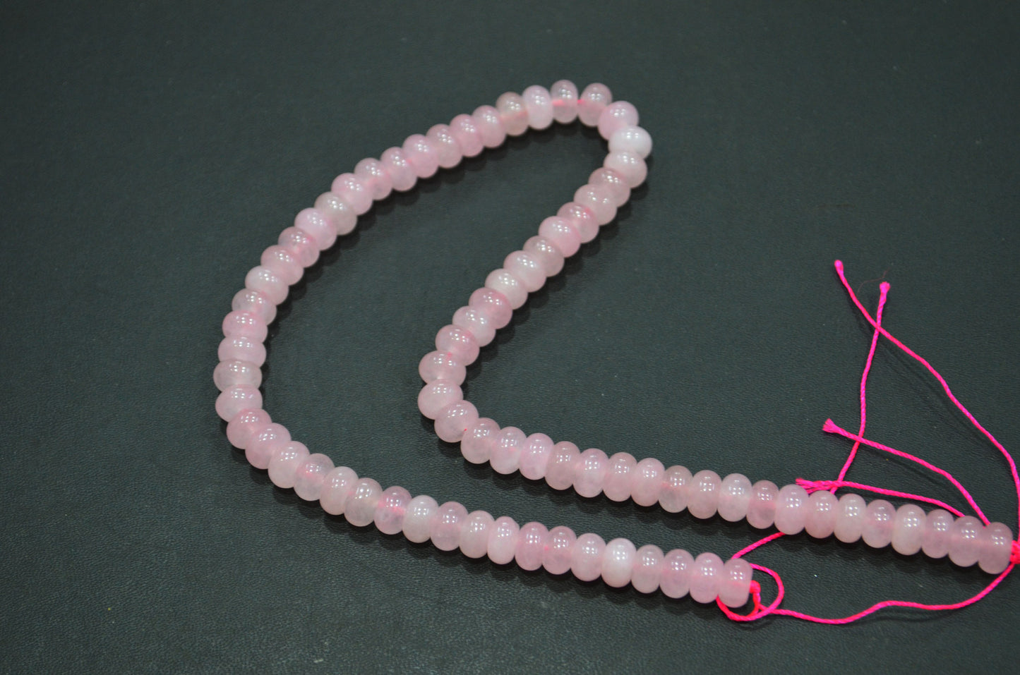 Rose Quartz Jade Smooth Rondelle Shape Beads , Sold By Strand , 8 mm , 15" , 32574